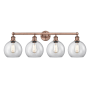 Innovations Lighting Athens 4 Light 35" Wide Vanity Light Antique Copper / Clear