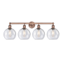 Innovations Lighting Athens 4 Light 35" Wide Vanity Light Antique Copper / Seedy