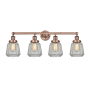 Innovations Lighting Chatham 4 Light 34" Wide Vanity Light Antique Copper / Clear