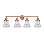 Innovations Lighting Bellmont 4 Light 34" Wide Vanity Light Antique Copper / Clear