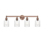 Innovations Lighting Hadley 4 Light 32" Wide Vanity Light Antique Copper / Clear