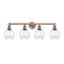 Innovations Lighting Waverly 4 Light 33" Wide Vanity Light Antique Copper / Clear