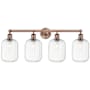 Innovations Lighting Preston 4 Light 34" Wide Vanity Light Antique Copper / Clear