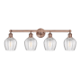 Innovations Lighting Norfolk 4 Light 33" Wide Vanity Light Antique Copper / Clear