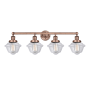 Innovations Lighting Oxford 4 Light 34" Wide Vanity Light Antique Copper / Clear