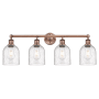 Innovations Lighting Bella 4 Light 33" Wide Vanity Light Antique Copper / Seedy