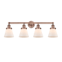 Innovations Lighting Cone 4 Light 34" Wide Vanity Light Antique Copper / Matte White