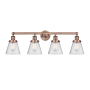 Innovations Lighting Cone 4 Light 34" Wide Vanity Light Antique Copper / Seedy