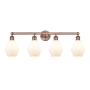 Innovations Lighting Cindyrella 4 Light 33" Wide Vanity Light Antique Copper / Cased Matte White