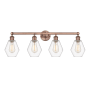 Innovations Lighting Cindyrella 4 Light 33" Wide Vanity Light Antique Copper / Clear