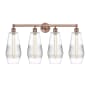 Innovations Lighting Windham 4 Light 34" Wide Vanity Light Antique Copper / Clear