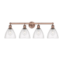 Innovations Lighting Bristol Glass 4 Light 35" Wide Vanity Light Antique Copper / Seedy