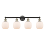 Innovations Lighting Belfast 4 Light 33" Wide Vanity Light Black Antique Brass / Matte White