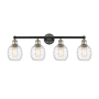 Innovations Lighting Belfast 4 Light 33" Wide Vanity Light Black Antique Brass / Deco Swirl