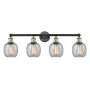 Innovations Lighting Belfast 4 Light 33" Wide Vanity Light Black Antique Brass / Seedy