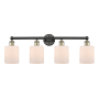 Innovations Lighting Cobbleskill 4 Light 32" Wide Vanity Light Black Antique Brass / Matte White