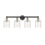 Innovations Lighting Cobbleskill 4 Light 32" Wide Vanity Light Black Antique Brass / Deco Swirl