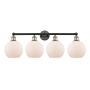 Innovations Lighting Athens 4 Light 35" Wide Vanity Light Black Antique Brass / Matte White
