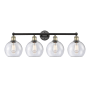 Innovations Lighting Athens 4 Light 35" Wide Vanity Light Black Antique Brass / Seedy