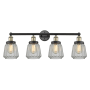 Innovations Lighting Chatham 4 Light 34" Wide Vanity Light Black Antique Brass / Clear