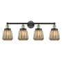 Innovations Lighting Chatham 4 Light 34" Wide Vanity Light Black Antique Brass / Mercury