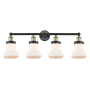 Innovations Lighting Bellmont 4 Light 34" Wide Vanity Light Black Antique Brass / Matte White