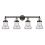 Innovations Lighting Bellmont 4 Light 34" Wide Vanity Light Black Antique Brass / Clear