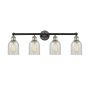 Innovations Lighting Caledonia 4 Light 32" Wide Vanity Light Black Antique Brass / Mouchette