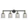 Innovations Lighting Caledonia 4 Light 32" Wide Vanity Light Black Antique Brass / Charcoal