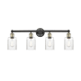 Innovations Lighting Hadley 4 Light 32" Wide Vanity Light Black Antique Brass / Clear