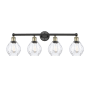 Innovations Lighting Waverly 4 Light 33" Wide Vanity Light Black Antique Brass / Clear