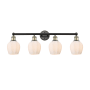 Innovations Lighting Norfolk 4 Light 33" Wide Vanity Light Black Antique Brass / Matte White