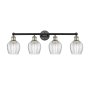 Innovations Lighting Norfolk 4 Light 33" Wide Vanity Light Black Antique Brass / Clear