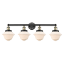Innovations Lighting Oxford 4 Light 34" Wide Vanity Light Black Antique Brass / Matte White