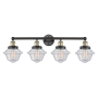 Innovations Lighting Oxford 4 Light 34" Wide Vanity Light Black Antique Brass / Seedy