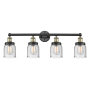Innovations Lighting Bell 4 Light 34" Wide Vanity Light Black Antique Brass / Seedy