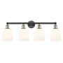 Innovations Lighting Bella 4 Light 33" Wide Vanity Light Black Antique Brass / Gloss White