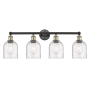 Innovations Lighting Bella 4 Light 33" Wide Vanity Light Black Antique Brass / Seedy