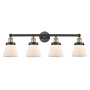 Innovations Lighting Cone 4 Light 34" Wide Vanity Light Black Antique Brass / Matte White