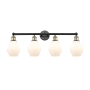 Innovations Lighting Cindyrella 4 Light 33" Wide Vanity Light Black Antique Brass / Cased Matte White