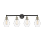 Innovations Lighting Cindyrella 4 Light 33" Wide Vanity Light Black Antique Brass / Clear