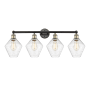 Innovations Lighting Cindyrella 4 Light 35" Wide Vanity Light Black Antique Brass / Seedy