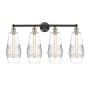 Innovations Lighting Windham 4 Light 34" Wide Vanity Light Black Antique Brass / Clear