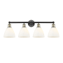 Innovations Lighting Bristol Glass 4 Light 35" Wide Vanity Light Black Antique Brass / Matte White