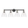 Innovations Lighting Bristol Glass 4 Light 35" Wide Vanity Light Black Antique Brass / Clear