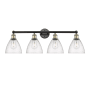 Innovations Lighting Bristol Glass 4 Light 35" Wide Vanity Light Black Antique Brass / Seedy