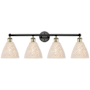 Innovations Lighting Bristol Natural 4 Light 35" Wide Vanity Light Black Antique Brass / Natural