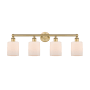 Innovations Lighting Cobbleskill 4 Light 32" Wide Vanity Light Brushed Brass / Matte White