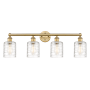 Innovations Lighting Cobbleskill 4 Light 32" Wide Vanity Light Brushed Brass / Deco Swirl