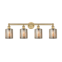 Innovations Lighting Cobbleskill 4 Light 32" Wide Vanity Light Brushed Brass / Mercury
